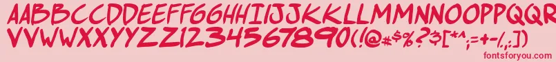 ComichustletbsItabold Font – Red Fonts on Pink Background