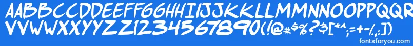 ComichustletbsItabold Font – White Fonts on Blue Background