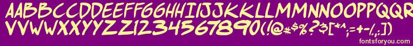 ComichustletbsItabold Font – Yellow Fonts on Purple Background