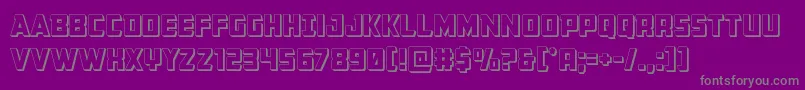 Buchanan3D-Schriftart – Graue Schriften auf violettem Hintergrund