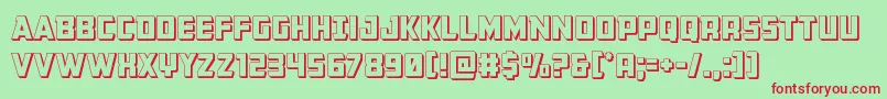 Buchanan3D Font – Red Fonts on Green Background