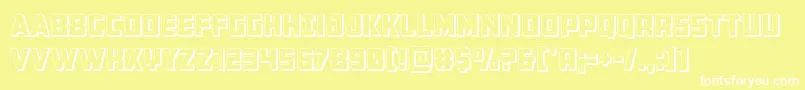 Buchanan3D Font – White Fonts on Yellow Background