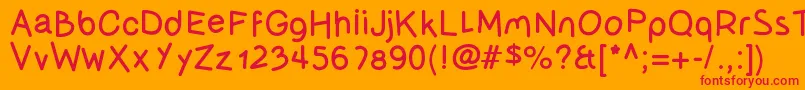 Olivessanspimiento Font – Red Fonts on Orange Background