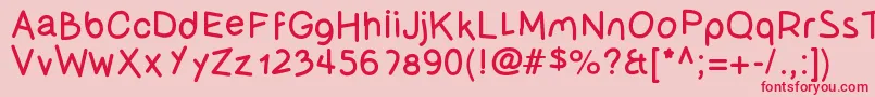 Olivessanspimiento Font – Red Fonts on Pink Background