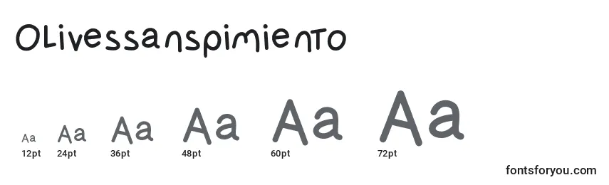 Olivessanspimiento Font Sizes