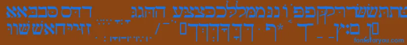 フォントGalilssk – 茶色の背景に青い文字