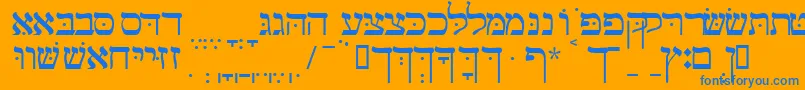 フォントGalilssk – オレンジの背景に青い文字