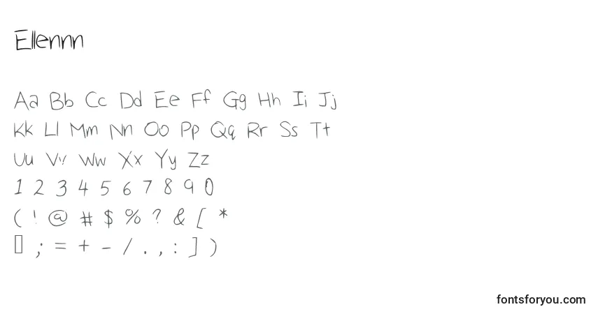 Шрифт Ellennn – алфавит, цифры, специальные символы