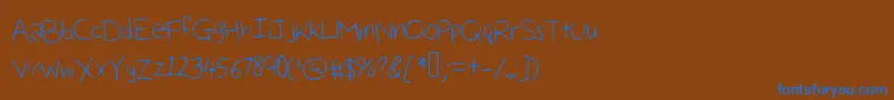 フォントEllennn – 茶色の背景に青い文字