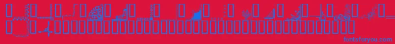 Bordc2 Font – Blue Fonts on Red Background