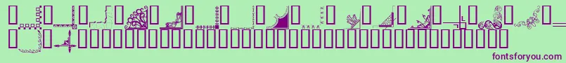 Bordc2-Schriftart – Violette Schriften auf grünem Hintergrund