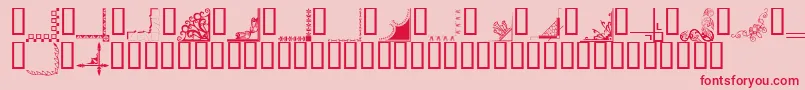 フォントBordc2 – ピンクの背景に赤い文字
