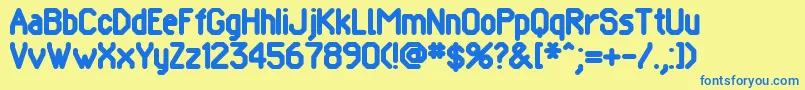Pomcute Font – Blue Fonts on Yellow Background