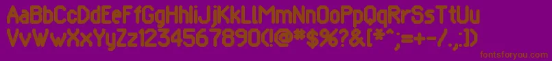 Pomcute-Schriftart – Braune Schriften auf violettem Hintergrund