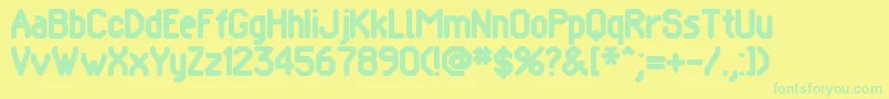 Pomcute-fontti – vihreät fontit keltaisella taustalla