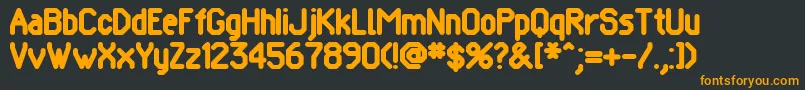 Pomcute-Schriftart – Orangefarbene Schriften auf schwarzem Hintergrund