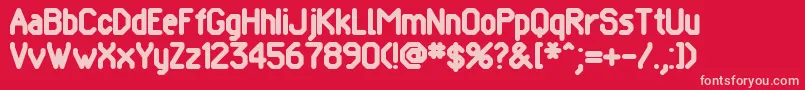 フォントPomcute – 赤い背景にピンクのフォント