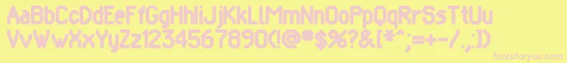 Pomcute Font – Pink Fonts on Yellow Background