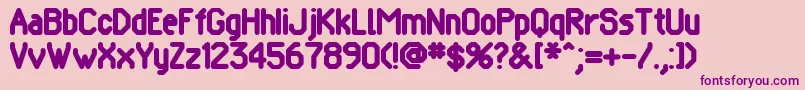Pomcute-fontti – violetit fontit vaaleanpunaisella taustalla