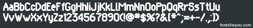 Pomcute-fontti – valkoiset fontit mustalla taustalla