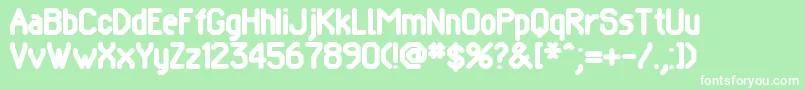 フォントPomcute – 緑の背景に白い文字