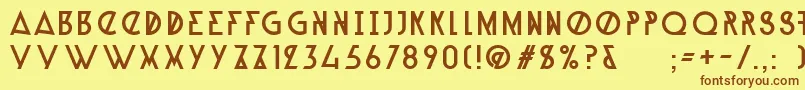 AlpineTypefaceA1Regular Font – Brown Fonts on Yellow Background