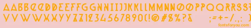 AlpineTypefaceA1Regular-Schriftart – Orangefarbene Schriften auf rosa Hintergrund