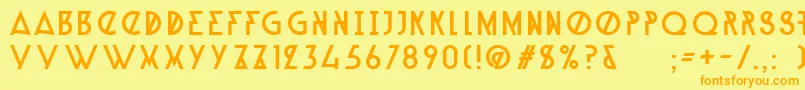 AlpineTypefaceA1Regular Font – Orange Fonts on Yellow Background