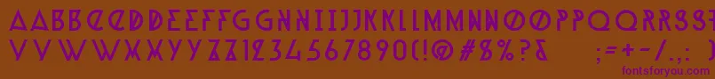 AlpineTypefaceA1Regular-Schriftart – Violette Schriften auf braunem Hintergrund