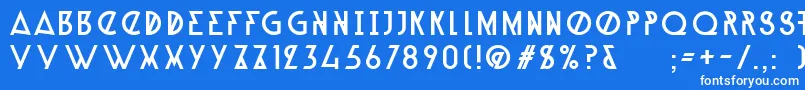 フォントAlpineTypefaceA1Regular – 青い背景に白い文字