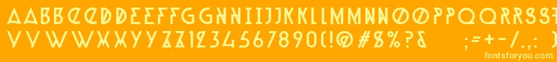 AlpineTypefaceA1Regular-Schriftart – Gelbe Schriften auf orangefarbenem Hintergrund