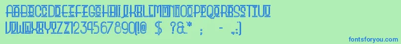 Шрифт Beautyschooldropoutii – синие шрифты на зелёном фоне