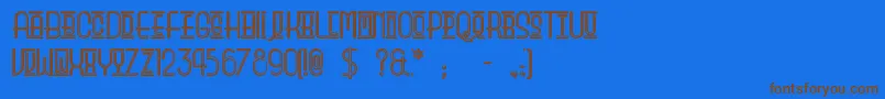 Beautyschooldropoutii-Schriftart – Braune Schriften auf blauem Hintergrund