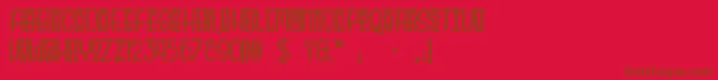 Beautyschooldropoutii-fontti – ruskeat fontit punaisella taustalla