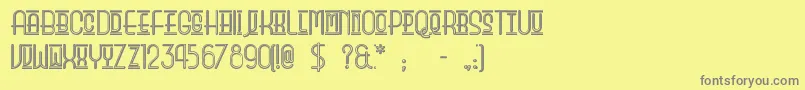 Beautyschooldropoutii-fontti – harmaat kirjasimet keltaisella taustalla