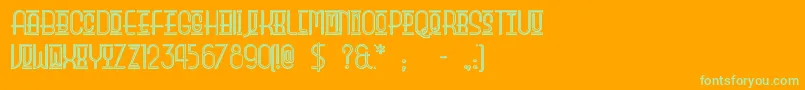 Beautyschooldropoutii-Schriftart – Grüne Schriften auf orangefarbenem Hintergrund