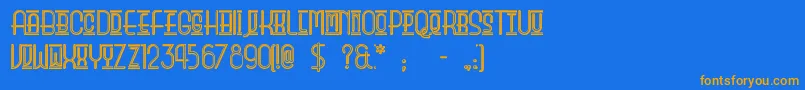 Beautyschooldropoutii-Schriftart – Orangefarbene Schriften auf blauem Hintergrund