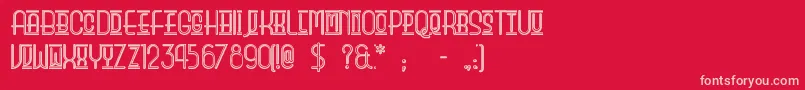 フォントBeautyschooldropoutii – 赤い背景にピンクのフォント