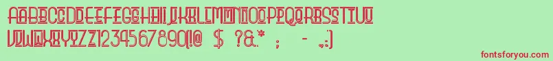 フォントBeautyschooldropoutii – 赤い文字の緑の背景