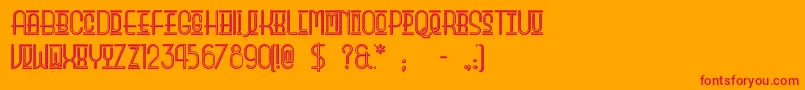 Beautyschooldropoutii-Schriftart – Rote Schriften auf orangefarbenem Hintergrund