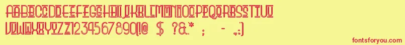 Шрифт Beautyschooldropoutii – красные шрифты на жёлтом фоне