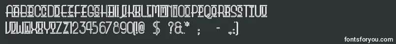 Шрифт Beautyschooldropoutii – белые шрифты на чёрном фоне