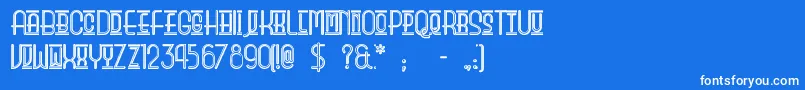 Beautyschooldropoutii-fontti – valkoiset fontit sinisellä taustalla