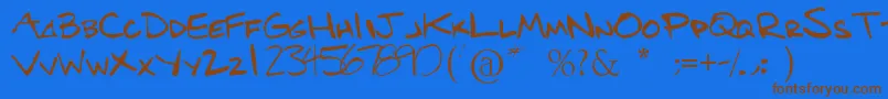 Benshand Font – Brown Fonts on Blue Background