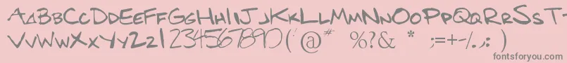 Benshand-Schriftart – Graue Schriften auf rosa Hintergrund