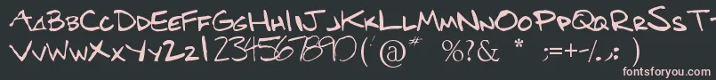 Benshand Font – Pink Fonts on Black Background
