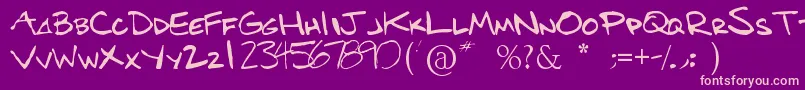 Benshand Font – Pink Fonts on Purple Background