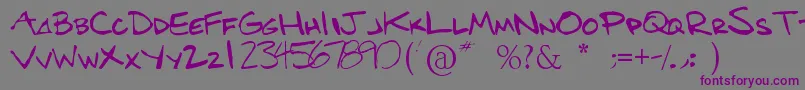 Benshand Font – Purple Fonts on Gray Background