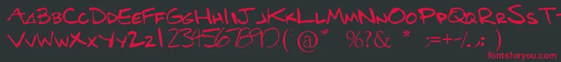 Benshand Font – Red Fonts on Black Background