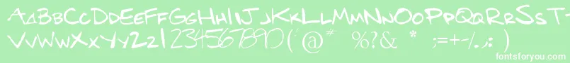 Benshand Font – White Fonts on Green Background